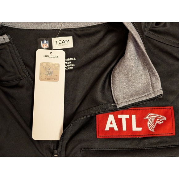 Atlanta Falcons  Men's XL 1/4 ZIP Long sleeve Gray & Black NFL Team Apparel, NWT - Picture 9 of 12